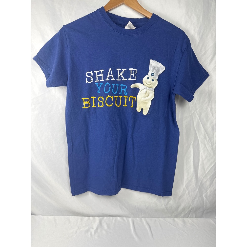 Pillsbury Doughboy S Shake Your Biscuit Blue Graphic T-Shirt Mens Gildan